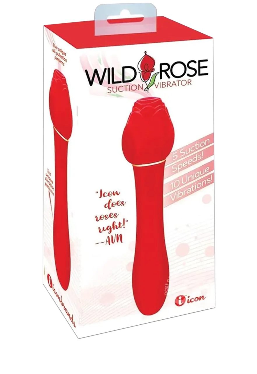 Wild Rose Rechargeable Silicone Suction   Vibrator - Red