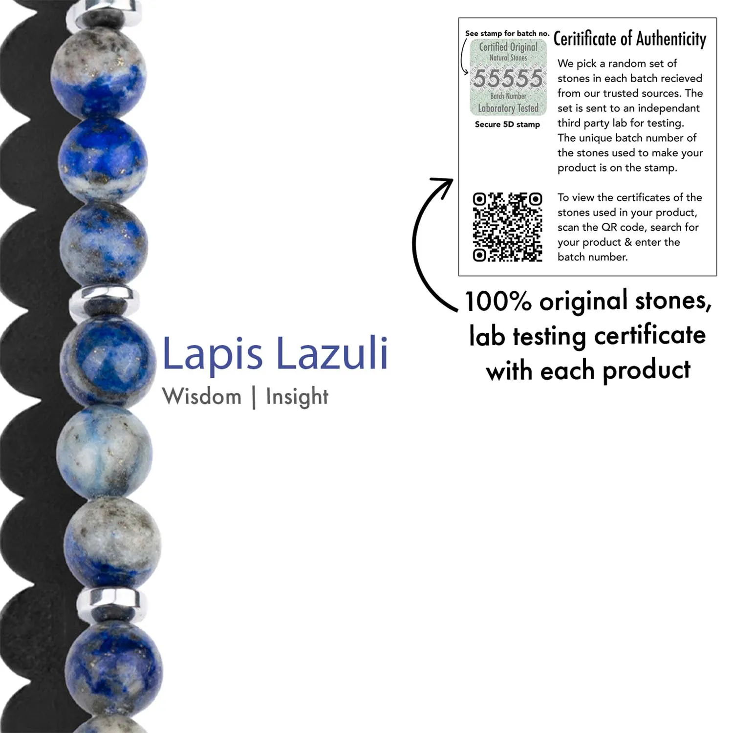 Wisdom Lapis Natural Stone Bracelet
