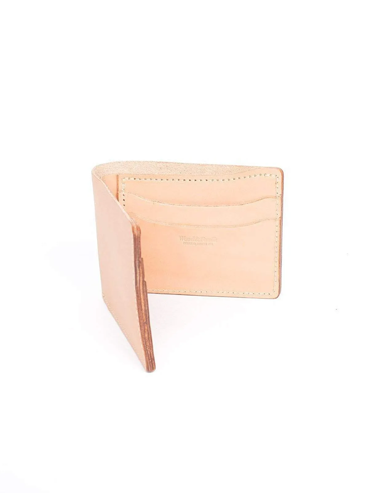 Wood&Faulk Classic Bifold Natural Vegetable Tan Wallet